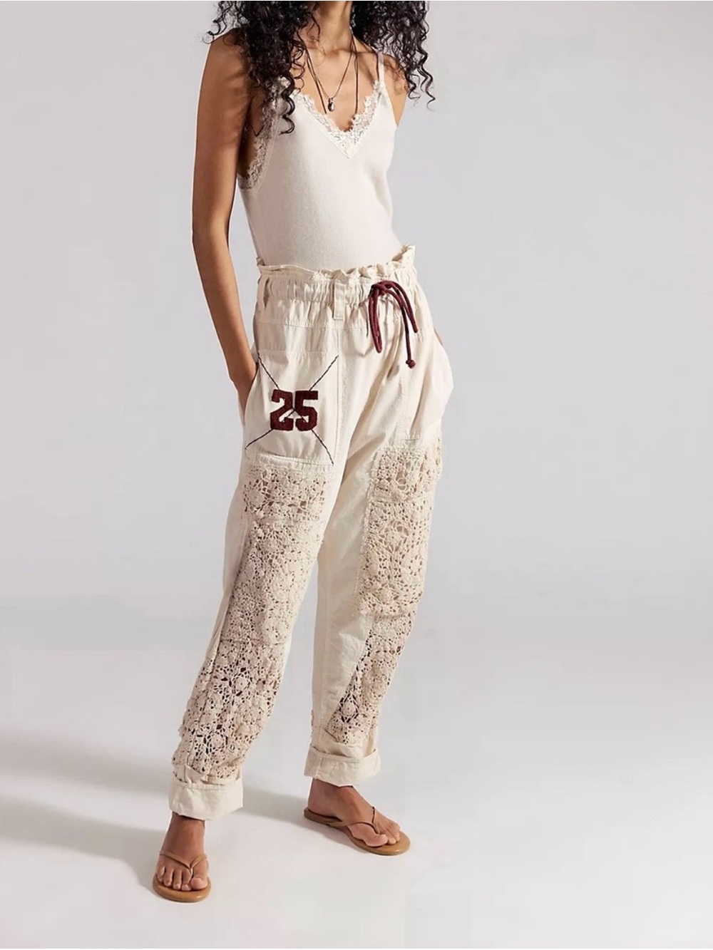 FLAWED NWT Free People Rockaway
Pull-On Craft Pants - tofu ivory